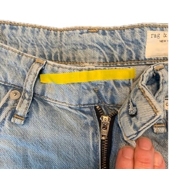 Rag & Bone Logan Mid Rise-Wide Leg Jeans–Light Wash Denim-Cotton Blend–Womens-27 - Picture 2 of 8